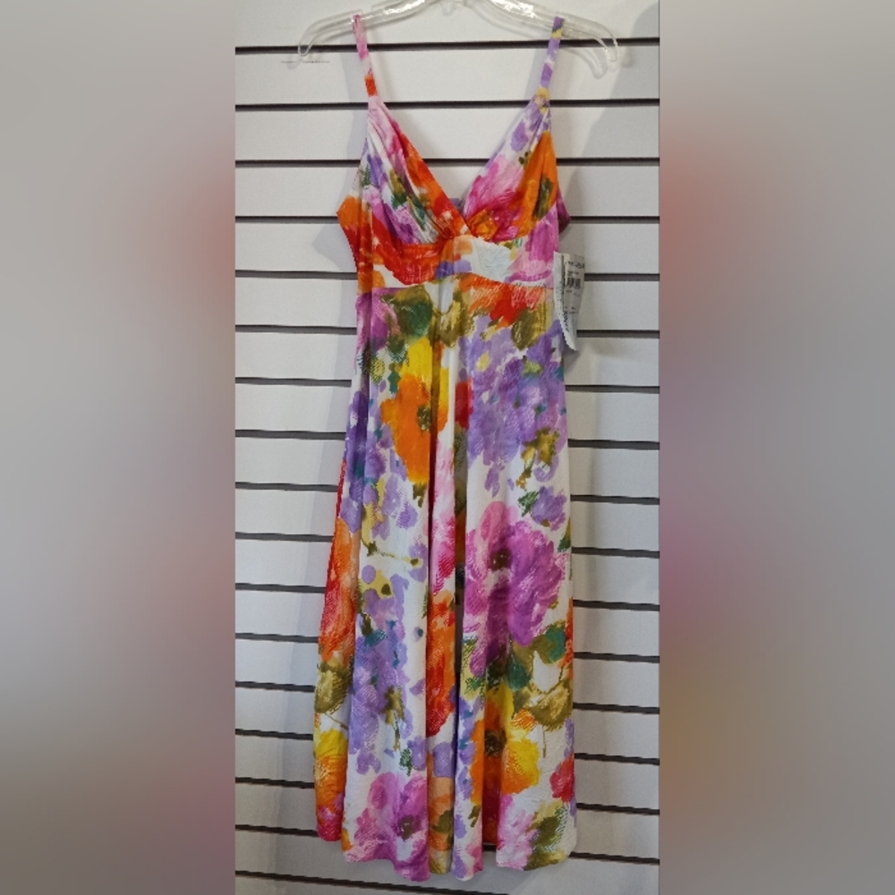 Jams World Beautiful Vacation Dress Sorbet Watercolor Floral Pattern Size: Small